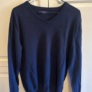 JCREW Cashmere V Neck Sweater - Navy Blue